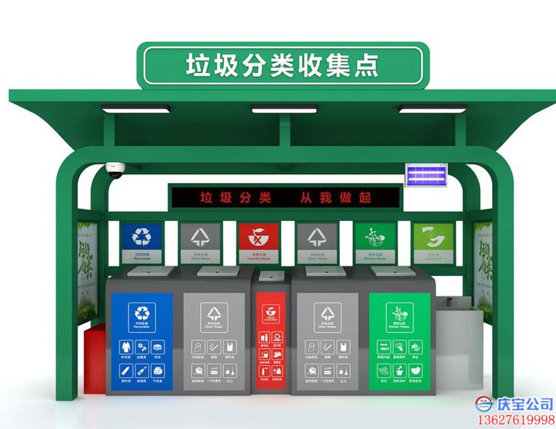 重庆垃圾分类亭,分类垃圾收集亭,垃圾宣传栏厂家定制(图6)
